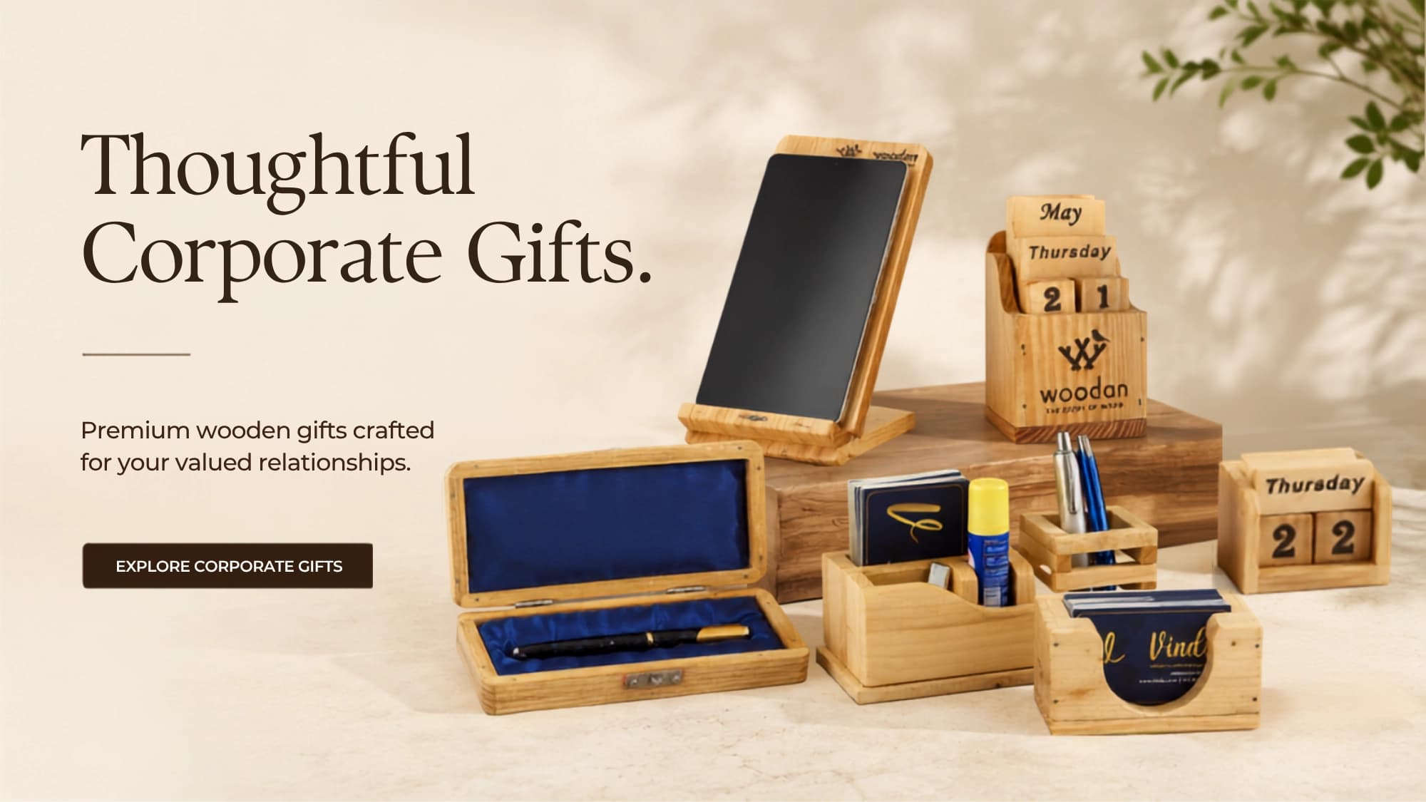 Woodan corporate gifting banner